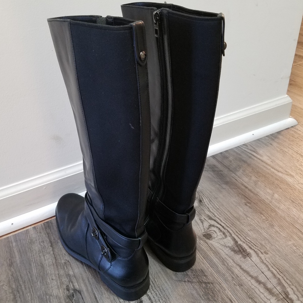 Coach black leather boots